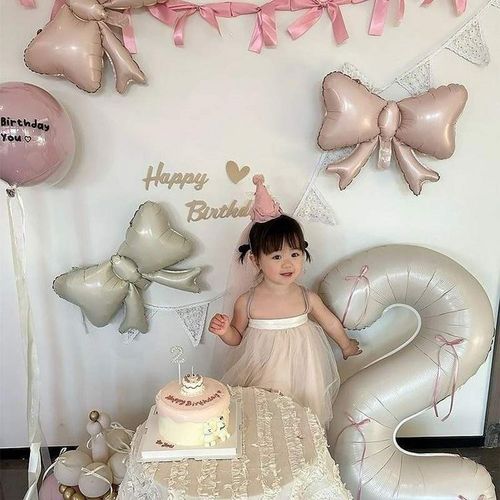 周岁生日布置ins暮光粉色系芭蕾风装饰2岁儿童气球场景氛围感拍照