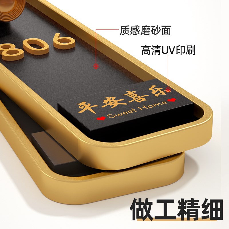 门牌号码牌家用高级感轻奢创意入户装饰订制别墅w住宅门口高档酒