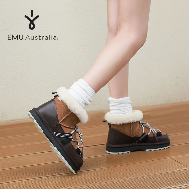 EMUAustralia户外雪地靴女款防水防滑保暖加绒加厚女士厚底羊皮靴