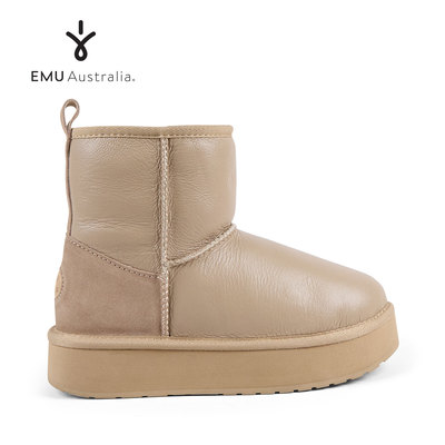 EMUAustralia雪地靴冬季棉鞋防滑防水厚度保暖羊皮毛一体女鞋2025
