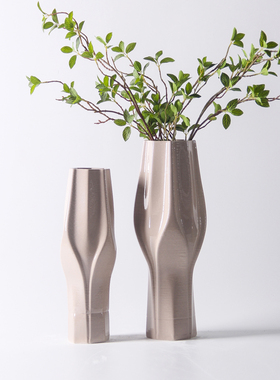 现代简约3D立体感陶瓷q花瓶摆件家居样板房间售楼部展厅装饰大花