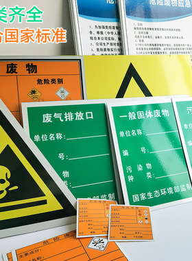 固体废物出入口 f5mm铝板 绿色带图墙贴标识牌标牌警示牌标识牌定