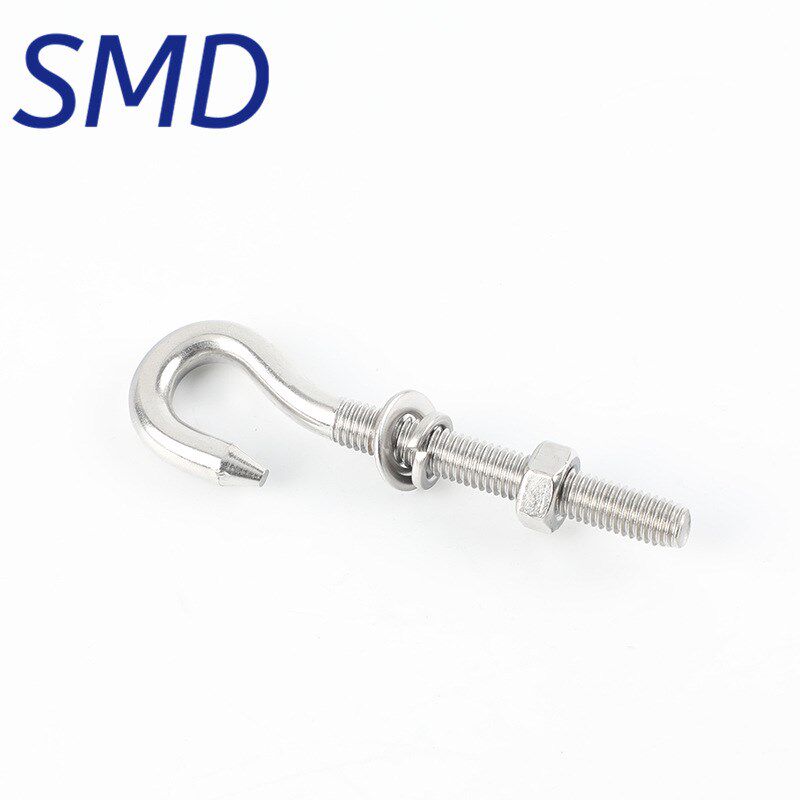 304不锈钢羊眼螺丝羊眼圈吊u环钩形螺栓挂钩灯钩带平垫螺母M6M8M1