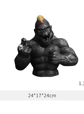 新款欧美家居装饰树脂工艺品怒火金K刚个性创意大猩猩家居