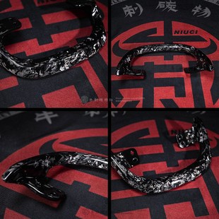 锻造银箔碳纤维靠背扶手改装 C90后拉手 尾翼 C60l 九号电动车