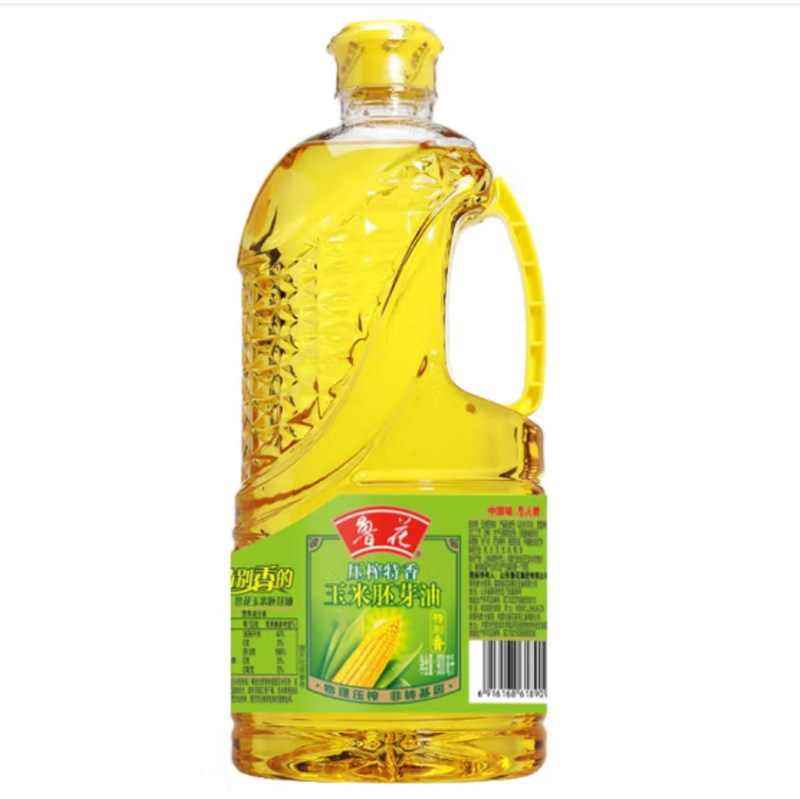物理压榨玉米油新货鲁花物理压榨玉米油胚芽油食用油900ml非