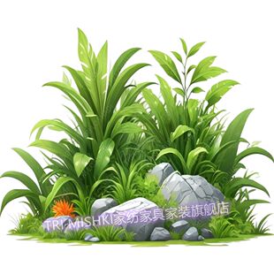 绿叶小草贴纸爆款鲜花粘贴画遮丑补洞专用养眼好心情衣柜门窗贴画