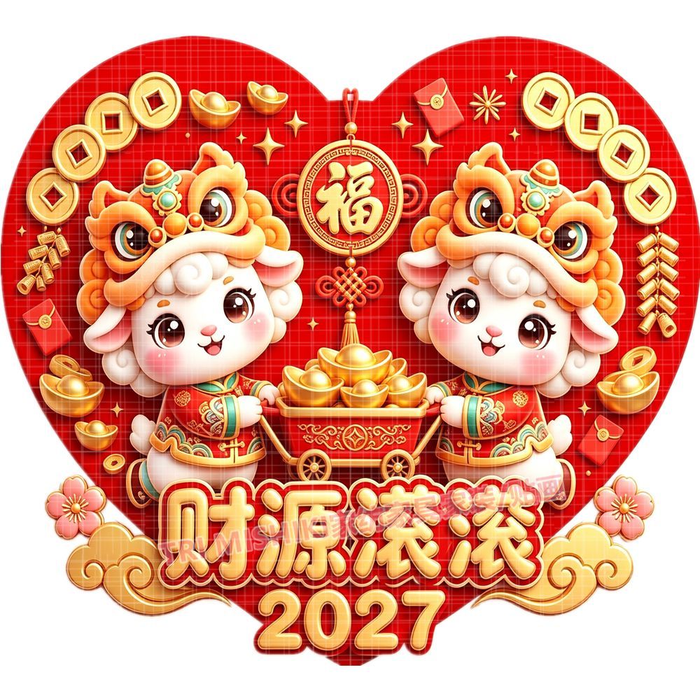 新款爱心祝福贴纸壁画羊年生肖赐