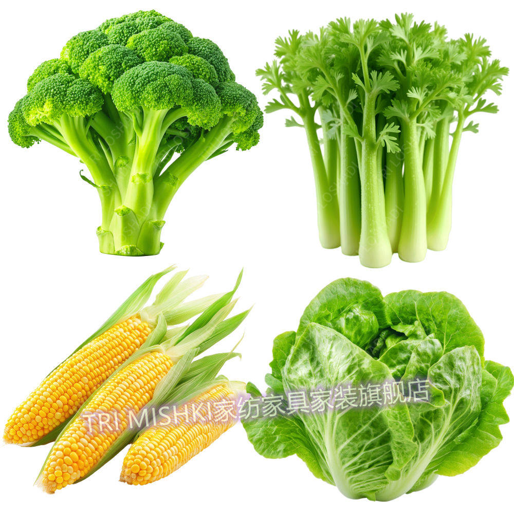 绿叶蔬菜贴纸高清厨房贴画瓷砖裂缝遮丑防油白菜玉米自粘冰箱贴花