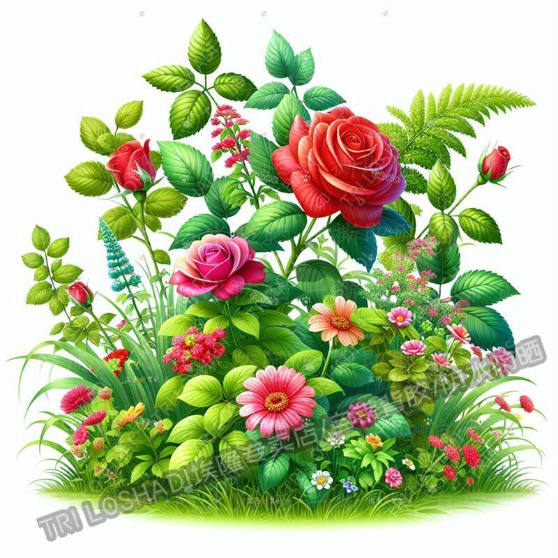 清新绿色玫瑰草丛贴画遮丑补洞贴纸墙壁纸自粘家具花草贴画车身贴