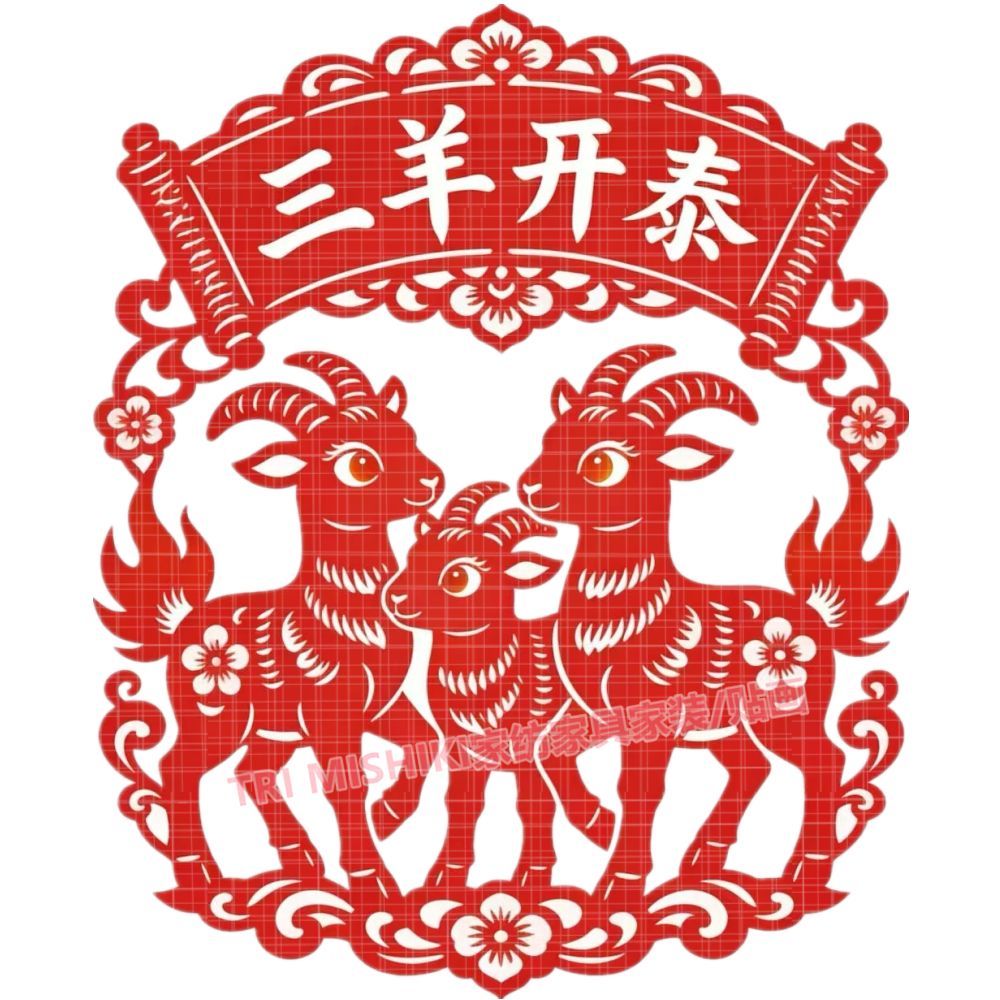 三阳开泰新款贴纸防水自粘墙贴画