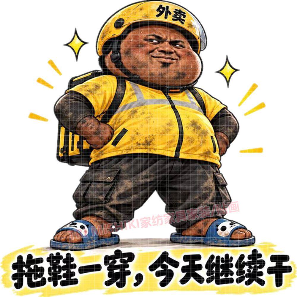 精神外卖小哥贴纸搞笑励志骑手专
