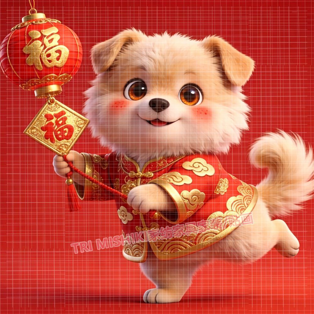 十二生肖新年贴画喜庆招财赐福墙