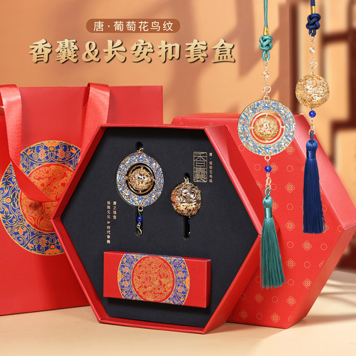 陕西博物馆葡萄花鸟纹香囊纪念品