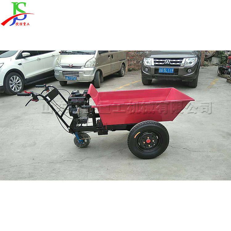 手推三轮运料灰斗车小型农用粮食泥土运输车 工地基建汽油翻斗车