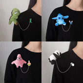 肩膀趴趴公仔毛绒胸针可爱日系恐龙星黛露玩偶别针衣服装 饰配件潮