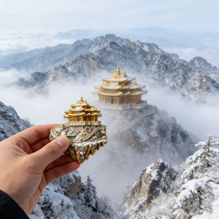 2025新款河南老君山金属冰箱贴磁贴洛阳磁吸个性创意纪念品礼物