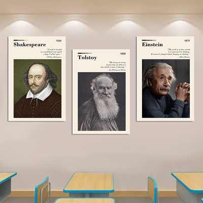 英语教室环创装饰海报英文挂画文化墙面壁布置科学家名人名言贴纸