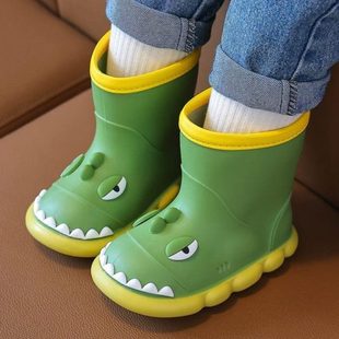 防滑儿童雨鞋 雨靴防水幼儿园宝宝 男童四季 小童女童中可爱加绒水鞋
