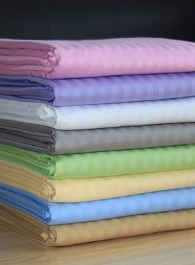 纯棉床笠 纯色床罩全o棉缎条保护套单双人床笠床垫防尘保护套包邮