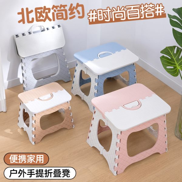 小板凳收纳钓鱼椅子实用折叠凳子户外塑料马扎家用便携小凳子火车