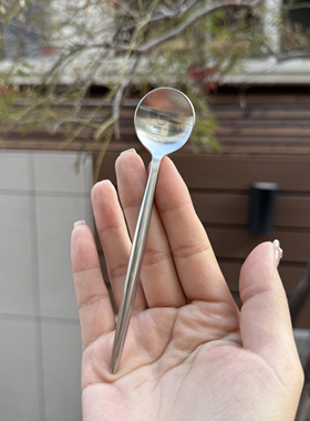 304不锈钢ins法式咖啡勺轻奢复古风甜品勺调料勺甜点勺冰激凌勺