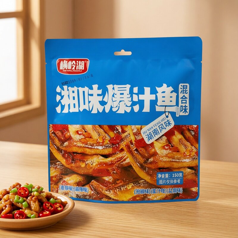 横岭湖湘味爆汁鱼150g湖南风味香辣麻辣泡椒混合口味小鱼仔零食