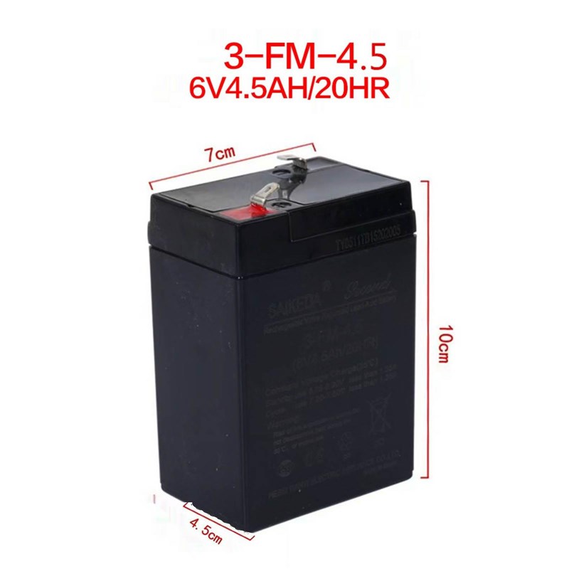 SAIKEDA赛克达儿童电动车电池电瓶6V4.5A电池6v7ah童车3FM7蓄电池