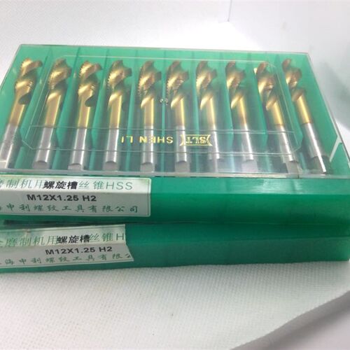 上海SLT申利M8  M10*1 M12x1.25 螺旋丝攻 镀钛 细牙 机用丝锥