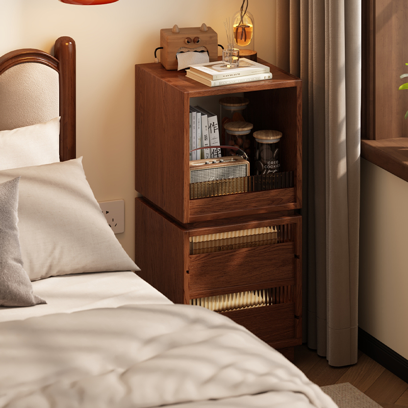 可移动床头柜简约现代全实木