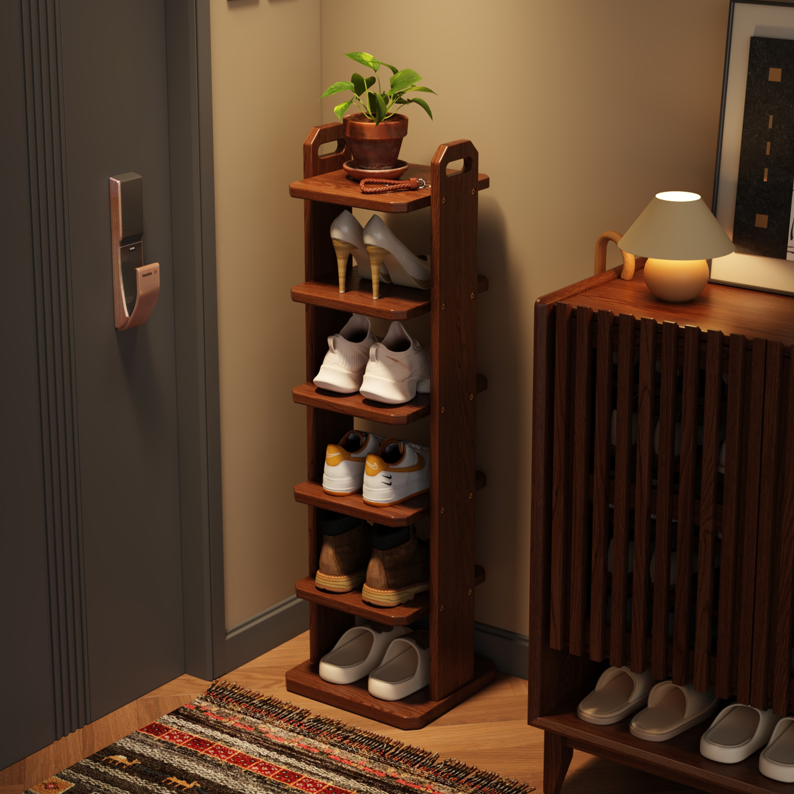 实木鞋架家用小型收纳架子