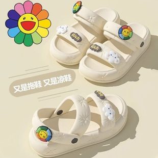 拖鞋 踩屎感夏季 爆防滑上班时尚 两超软室内穿沙滩凉鞋 女外穿厚底 款