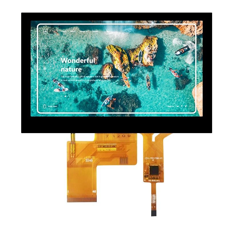 5寸TFT液晶显示屏+高清IPS+800*480 RGB接口接插40PIN