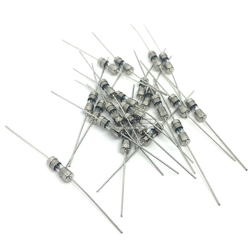 20只3.6*10mm玻璃保险丝带引脚快断F0.1A0.5 4 5 6.3 15慢断T10A