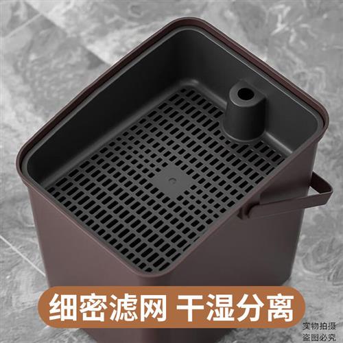 茶渣桶茶具配件导水管茶水桶推盖滤茶桶茶台废水桶大号棕C1845