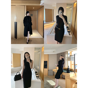 5werkwen 拉夫姐系 早秋高领针织双版本连衣裙