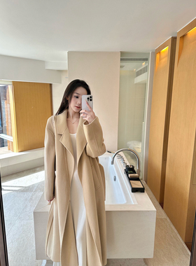 5werkwen 秋日旧约 宽松慵懒羊毛双面呢外套秋冬高级感毛呢大衣