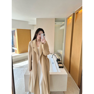 5werkwen 秋日旧约 宽松慵懒羊毛双面呢外套秋冬高级感毛呢大衣