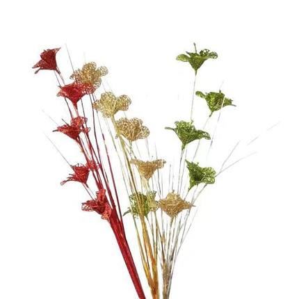 2025新款金粉塑料仿真圣诞长杆百合花束无叶落地装饰家居装饰品