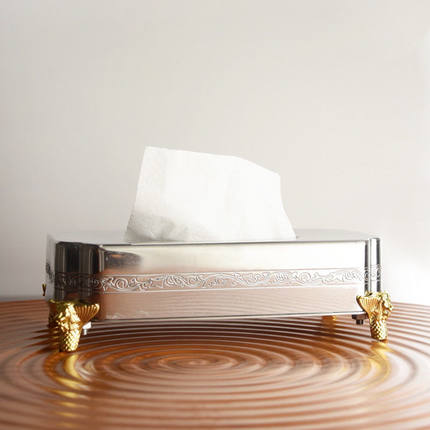 2025轻奢创意餐巾座不锈钢无盖家用抽纸盒高质感餐厅纸巾收纳神器