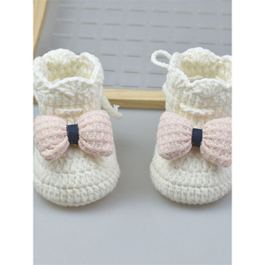 毛线鞋子婴儿手工编织鞋宝宝新生儿0-1岁幼儿成品勾好的鞋步前鞋