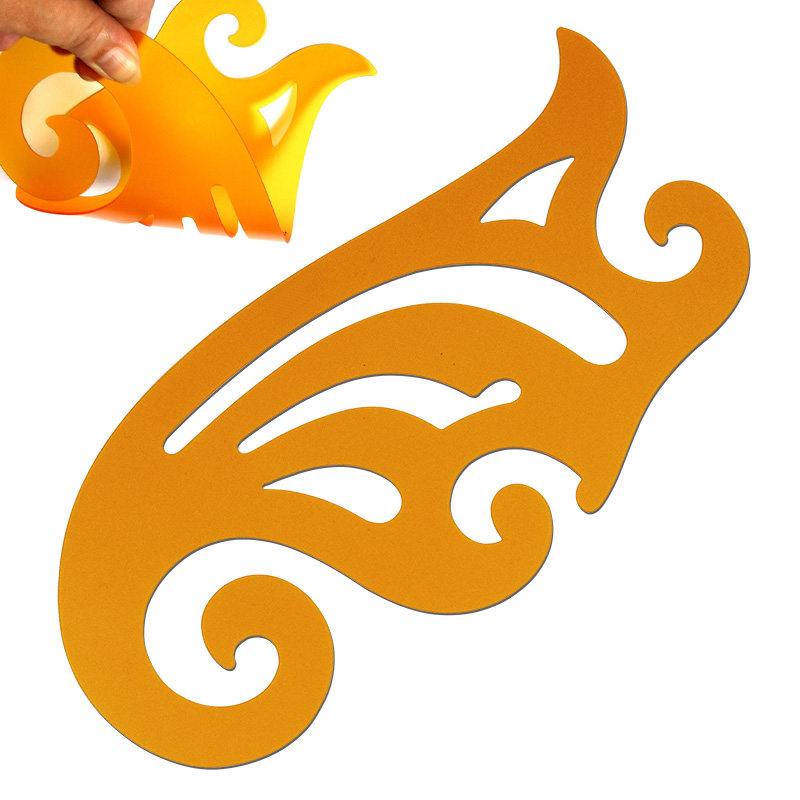 30cm黄曲线尺(柔软型)30厘米曲线板/云形尺/云尺/设计绘图尺