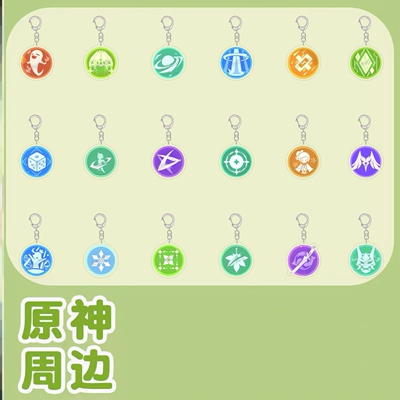 新款原神游戏周边钥匙扣火神芙芙万叶元素爆发头像亚克力书包挂件
