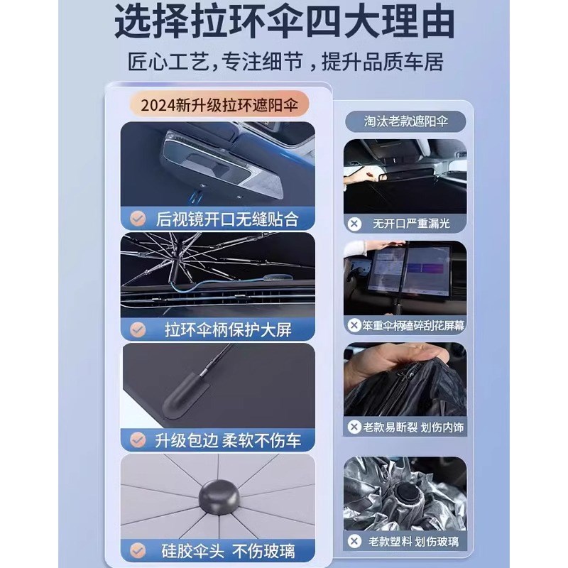 适用智己LS6/LS7/L7/L6汽车防晒隔热遮阳前挡车窗V挡风玻璃遮阳伞