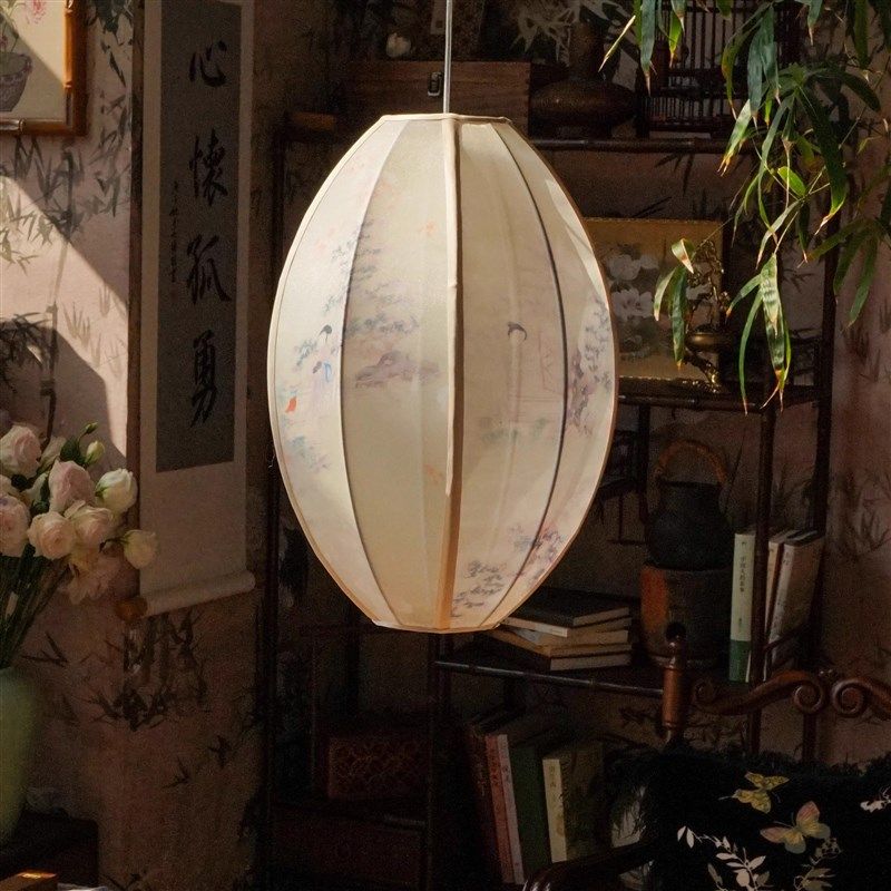 物几空间新中式宋代美学枣型灯笼简约布艺书房卧室茶室灯具吊灯,家装灯饰光源,餐厅吊灯,淘宝优惠券,粉丝福利购,淘宝优惠卷