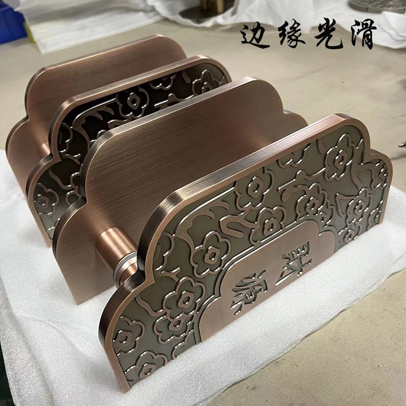 中式玻璃门拉手仿古铜大门拉手会所餐厅包房木门把V手现代简约半