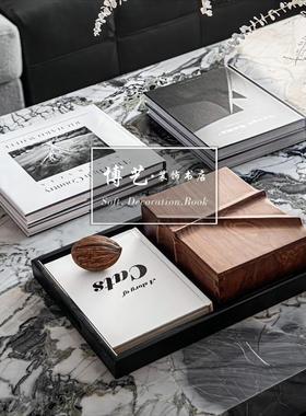 样板间真书高档装饰艺术画册客厅书房书架书桌面仿真书道具书摆件