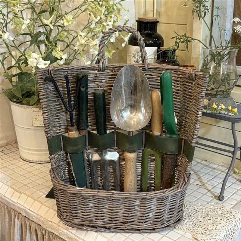 柳编篮铲子篮手工编织做旧工具篮花盆提手覆古设计感壁挂花园杂货,家居饰品,花盆,淘宝优惠券,粉丝福利购,淘宝优惠卷