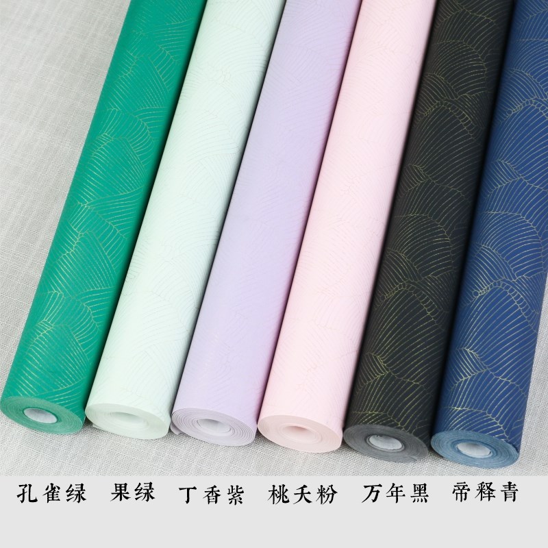 加厚蜡染复古彩色叶纹笺半生熟长卷宣纸书法作品纸国展投稿创作纸