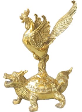 纯黄铜孙悟空f美猴王占鳌头站龙龟摆件公鸡站龙龟龙鱼占鳌头工艺